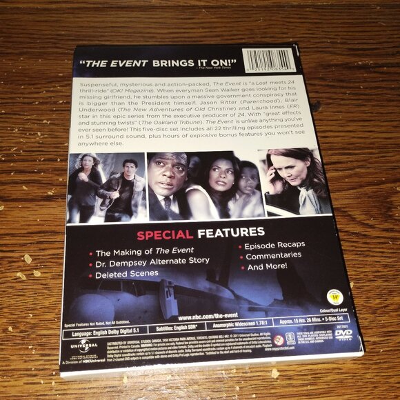The Event - The Complete Series (DVD, 2011, 5-Disc Set) - Picture 2 of 7